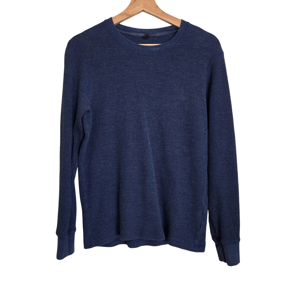 Uniqlo | Waffle Knit Tshirt Thermal Long Sleeve Navy Blue